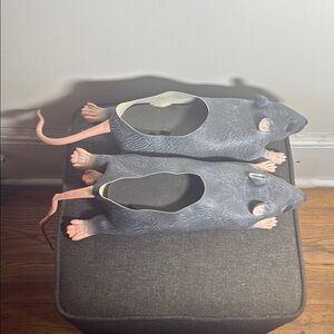 Gray and Pink Slip-On Loafers with Whimsical Design